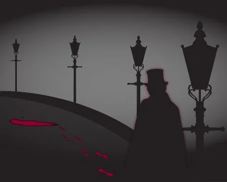 Jack The Ripper On The Street Stock Illustration
