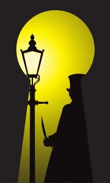 Jack The Ripper Through The Keyhole Stock Illustration