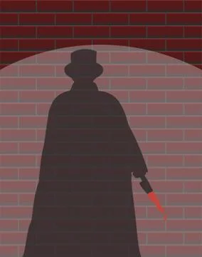 Jack The Ripper Wall Spotlight Shadow Stock Illustration