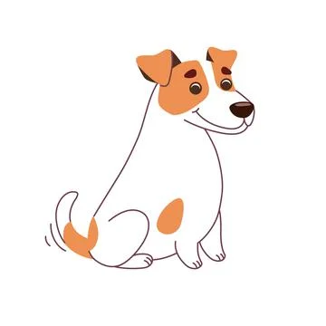 Jack Russell Terrier dog. Vector illustration in flat style isolated on white Stock Illustration