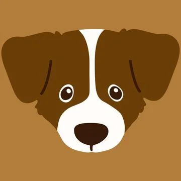 Jack Russell Terrier front head flat color Stock Illustration