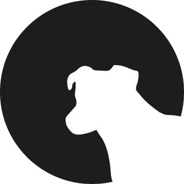 Jack Russell Terrier head in front of the moon Stock Illustration