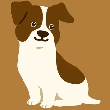 Jack Russell Terrier sitting flat color Stock Illustration