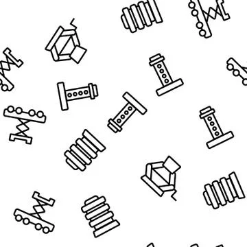 Jack-screw Equipment Vector Seamless Pattern Stock Illustration