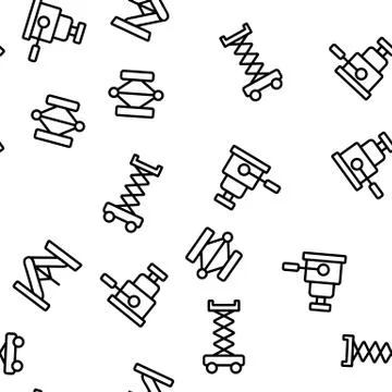 Jack-screw Equipment Vector Seamless Pattern 库存插图