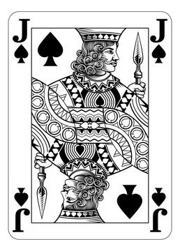 Jack of Spades Design from Deck of Playing Cards Stock Illustration