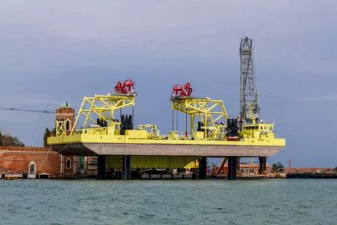 Jack-up vessel Mose Stock Photos