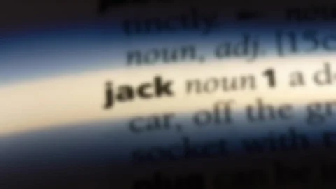 Jack word in a dictionary. Stock Footage 99561679
