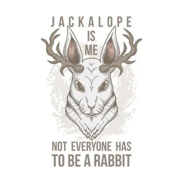 Jackalope Head vector illustration Stock Illustration