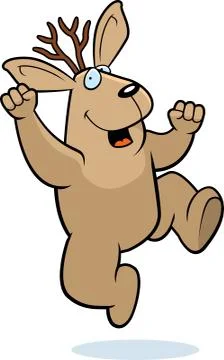 Jackalope Jumping Illustrazione stock