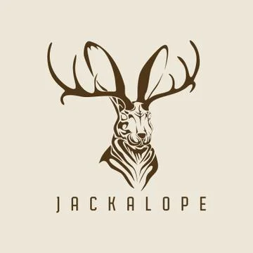 Jackalope logo vector illustration Stock Illustration