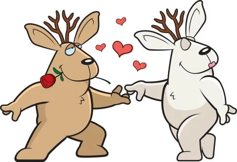 Jackalope Romance Stock Illustration