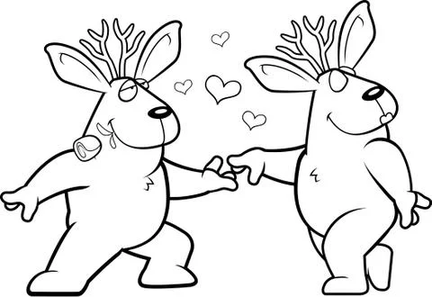 Jackalope Romance Stock Illustration