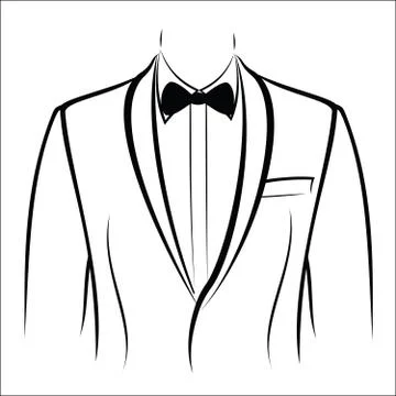 Jacket and bow tie Stock Illustration