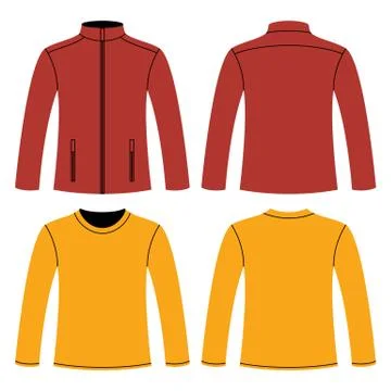 Jacket and Long-sleeved T-shirt template Stock Illustration
