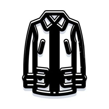 Jacket black white icon vector illustration for fashion 库存插图