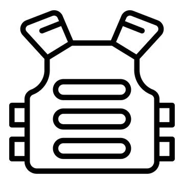 Jacket bulletproof icon outline vector. Military protection Stock Illustration