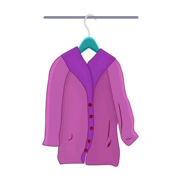 Jacket on clothes hanger isolated on white background. Stock Illustration