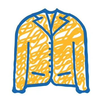 Jacket clothes icon doodle illustration Stock Illustration