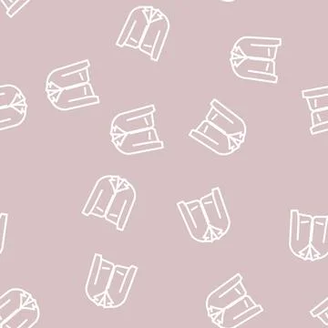 Jacket clothes line vector seamless pattern Stock Illustration