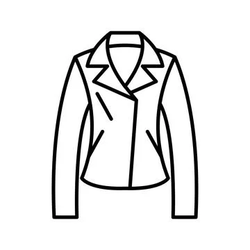 Jacket clothes vector icon outline black. EPS 10. Womens blazer illustration Stock Illustration