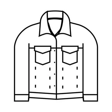 Jacket denim line icon vector illustration Stock Illustration