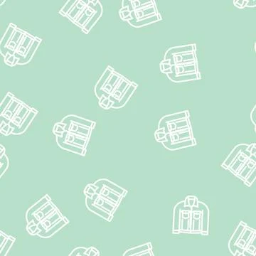Jacket denim line vector seamless pattern Stock Illustration