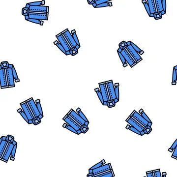 Jacket denim vector seamless pattern Stock Illustration