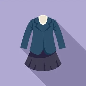 Jacket dress icon flat vector. School uniform 스톡 일러스트