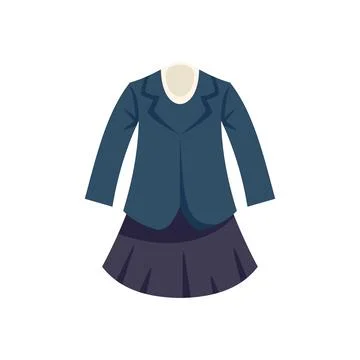 Jacket dress icon flat vector. School uniform 스톡 일러스트