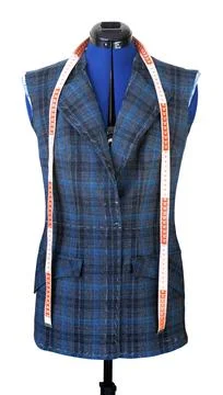 Jacket on dummy in the course of its sewing. Fitting fashionable not yet read Stock Photos