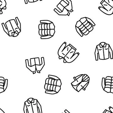 Jacket Fashion Clothes Vector Seamless Pattern 库存插图