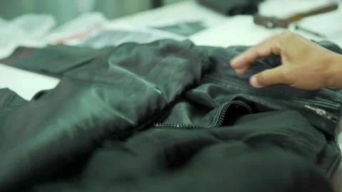 Jacket Final chacking prosses in Leather factory Stock Footage 202461216