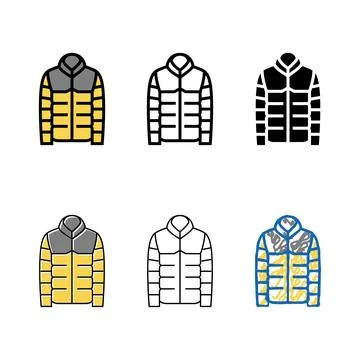 Jacket forms clothing color icon vector Stock Illustration