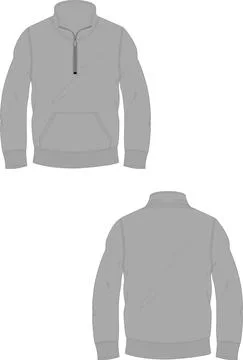 Jacket Half Zip Mock ups Templates Vectors Stock Illustration