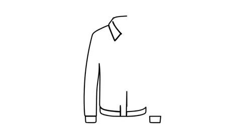 Jacket hand drawn Line icon Animation isolated on background Vidéo 314659818