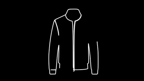 Jacket hand drawn Line icon Animation isolated on background Stock Footage 314659821