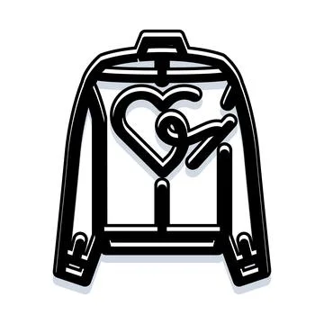Jacket with heart and arrow design illustrating love Stock Illustration