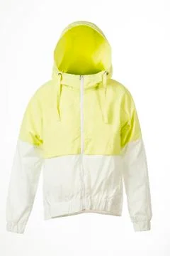 Jacket with hood isolated on a white background, Ghost mannequin Stock Photos