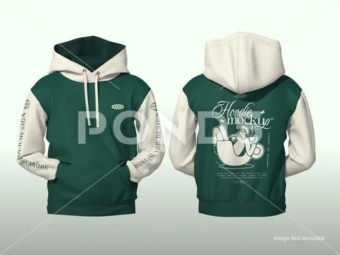 Jacket Hoodie Mockup - Front and Back View PSD Template