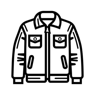 Jacket icon or modern line symbol. Vector line art and icon design with bol.. Stock Illustration
