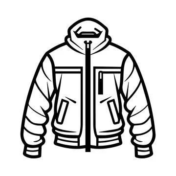 Jacket icon or modern line symbol. Vector line art and icon design with bol.. Stock Illustration
