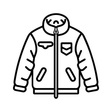 Jacket icon or modern line symbol. Vector line art and icon design with bol.. Stock Illustration