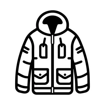 Jacket icon or modern line symbol. Vector line art and icon design with bol.. Stock Illustration