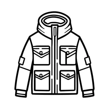 Jacket icon or modern line symbol. Vector line art and icon design with bol.. Stock Illustration