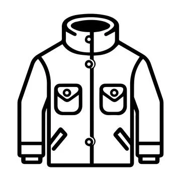 Jacket icon or modern line symbol. Vector line art and icon design with bol.. Stock Illustration