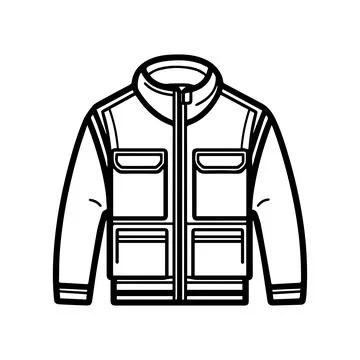 Jacket icon or modern line symbol. Vector line art and icon design with bol.. Stock Illustration