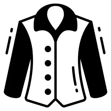 Jacket icon, trendy Style, Isolated on White Background, Stock vector illus.. Illustrazione stock