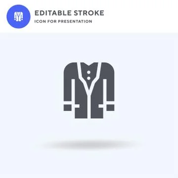 Jacket icon vector, filled flat sign, solid pictogram isolated on white, logo Stock Illustration