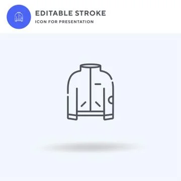 Jacket icon vector, filled flat sign, solid pictogram isolated on white, logo Stock Illustration